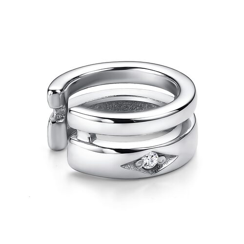 Серьга с фианитом из серебра 925 пробы