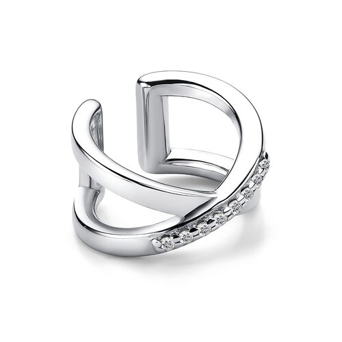 Серьга с фианитами из серебра 925 пробы