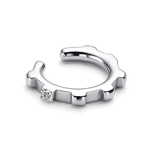 Серьга с фианитом из серебра 925 пробы