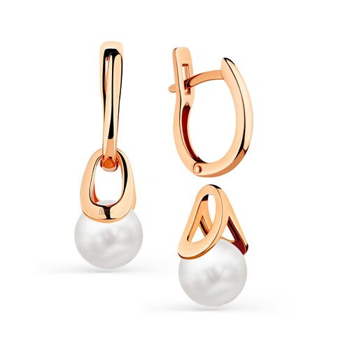 Серьги с жемчугом из золота 585 пробы