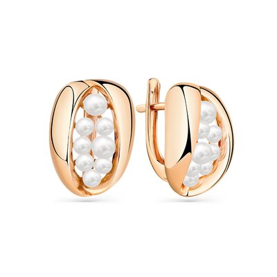 Серьги с жемчугом из золота 585 пробы