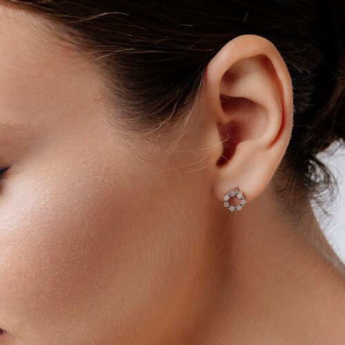 Серьги с бриллиантами из серебра 925 пробы