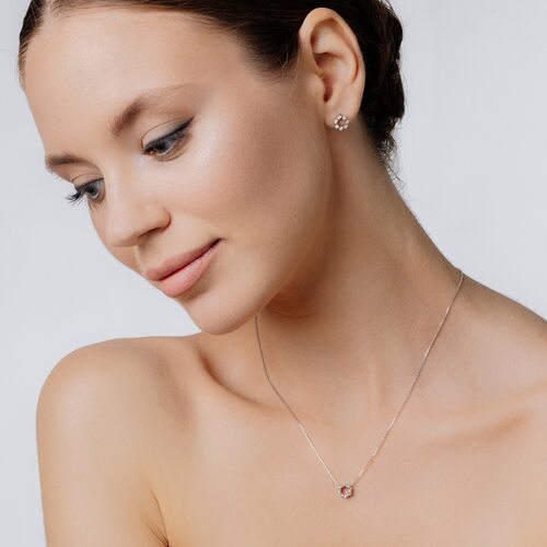 Серьги с бриллиантами из серебра 925 пробы