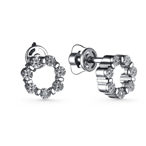 Серьги с бриллиантами из серебра 925 пробы