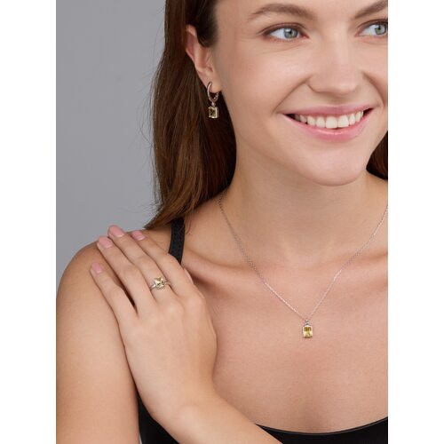 Серьги с кварцем из серебра 925 пробы