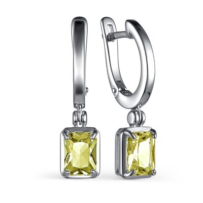 Серьги с кварцем из серебра 925 пробы