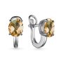 Серьги с цитрином из серебра 925 пробы арт. 02-3276/00ЦТ-00