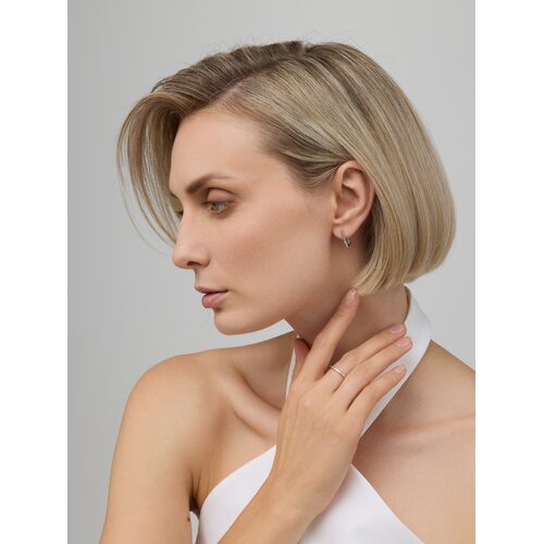 Серьги с бриллиантами и золотой вставкой из серебра 925 пробы