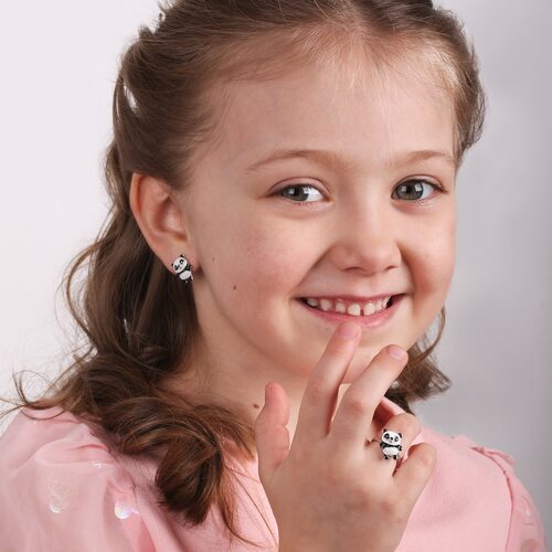 Серьги с эмалью из серебра 925 пробы