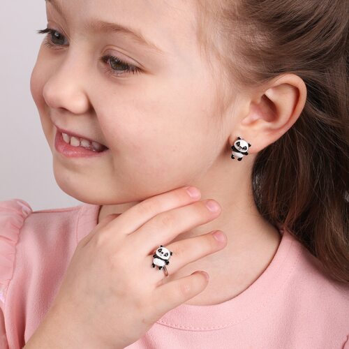 Серьги с эмалью из серебра 925 пробы