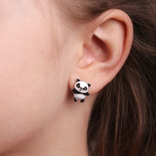 Серьги с эмалью из серебра 925 пробы