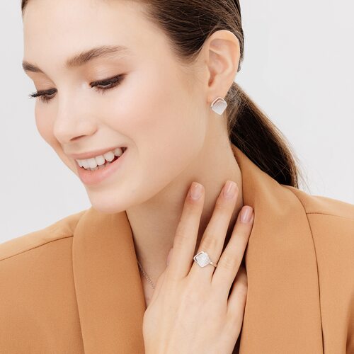 Серьги с бриллиантами из серебра 925 пробы