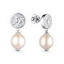 Серьги с бриллиантами и жемчугом из серебра 925 пробы арт. 02-3668/БРЖБ-00
