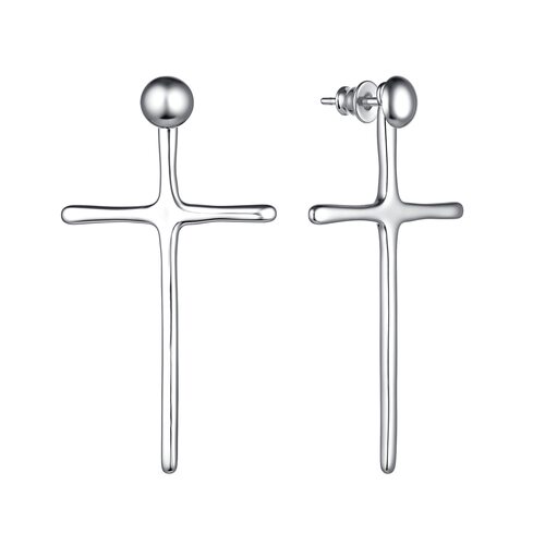 Серьги "Кресты" из серебра 925 пробы