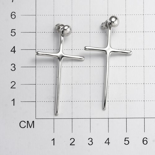 Серьги "Кресты" из серебра 925 пробы
