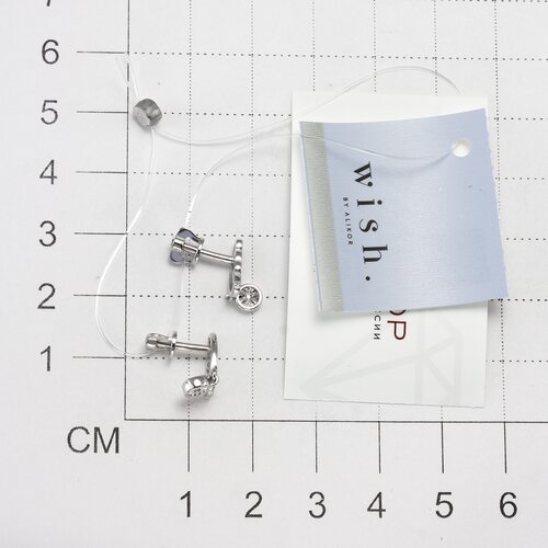 Серьги "Бабочки" с бриллиантами из серебра 925 пробы