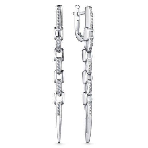 Серьги с фианитами из серебра 925 пробы