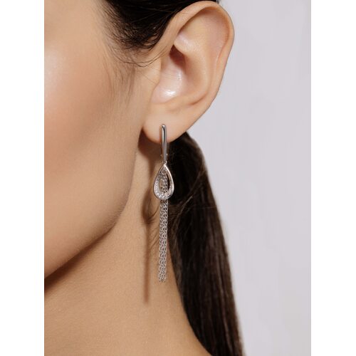 Серьги с фианитами из серебра 925 пробы