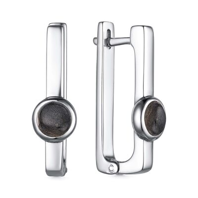 Серьги с лабрадоритом из серебра 925 пробы