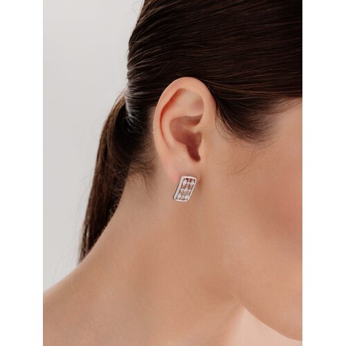 Серьги с фианитами из серебра 925 пробы