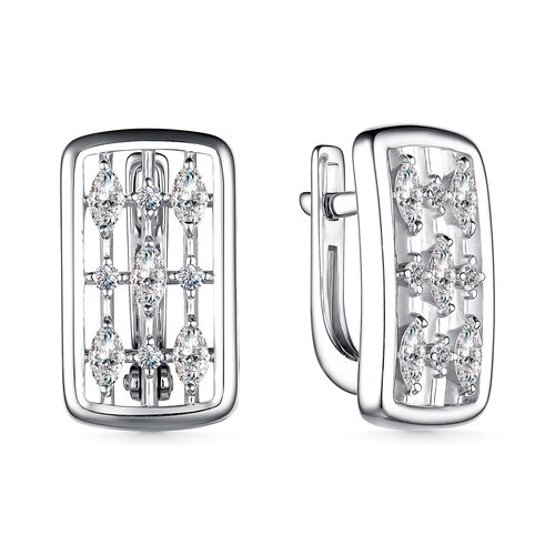 Серьги с фианитами из серебра 925 пробы