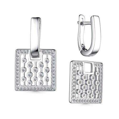 Серьги с фианитами из серебра 925 пробы