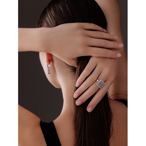 Серьги с фианитами из серебра 925 пробы