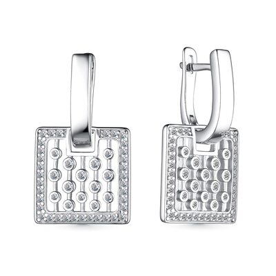 Серьги с фианитами из серебра 925 пробы