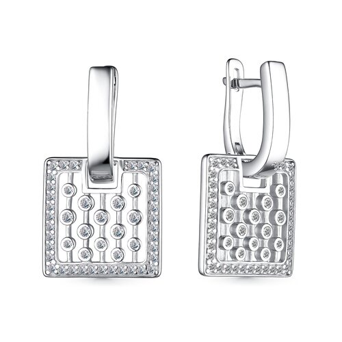 Серьги с фианитами из серебра 925 пробы