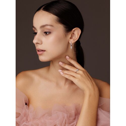 Серьги с бриллиантами из серебра 925 пробы