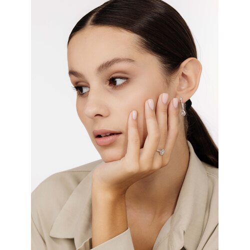 Серьги с бриллиантами из серебра 925 пробы