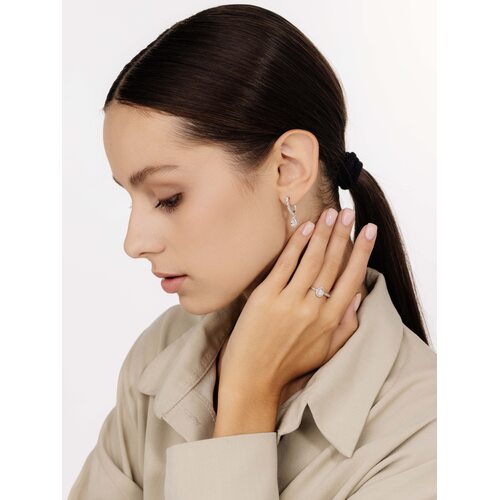 Серьги с бриллиантами из серебра 925 пробы