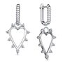Серьги "Сердца" с фианитами из серебра 925 пробы арт. 02-3966/00КЦ-00