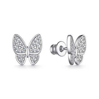 Серьги "Бабочки" с фианитами из серебра 925 пробы