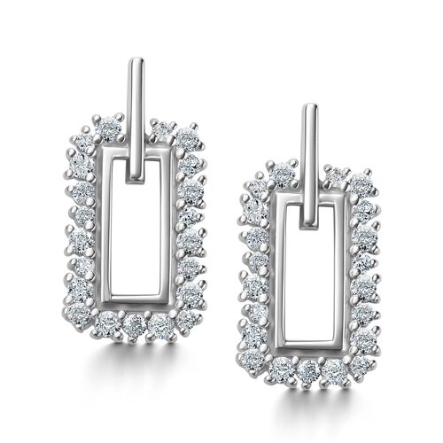 Серьги с фианитами из серебра 925 пробы