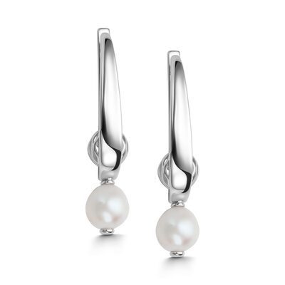 Серьги с жемчугом из серебра 925 пробы