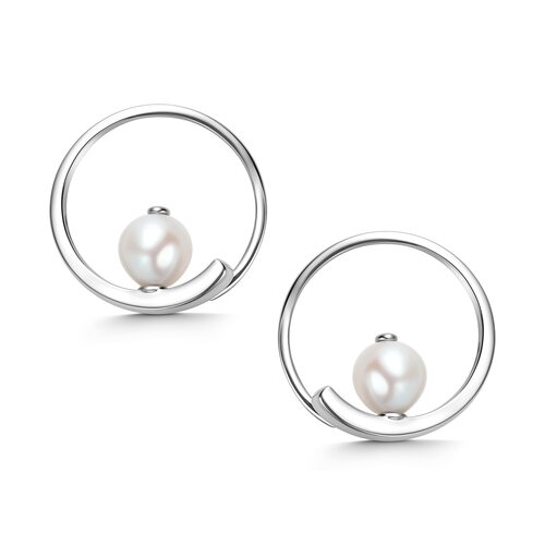 Серьги с жемчугом из серебра 925 пробы