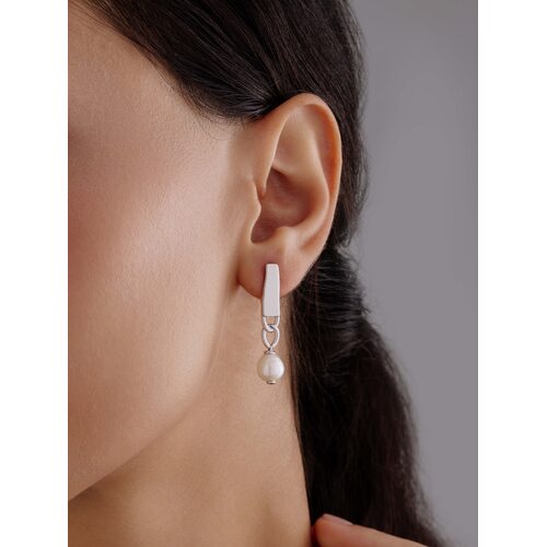 Серьги с жемчугом из серебра 925 пробы