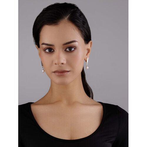 Серьги с жемчугом из серебра 925 пробы