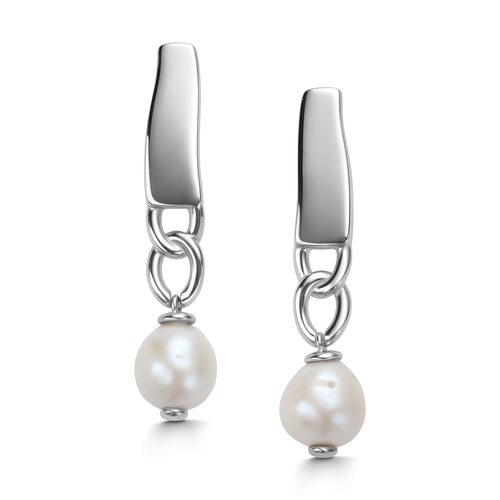 Серьги с жемчугом из серебра 925 пробы