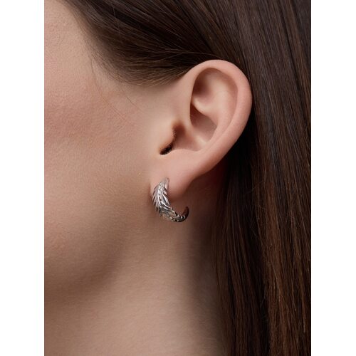 Серьги "Перья" из серебра 925 пробы
