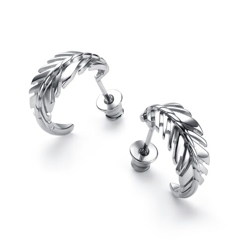 Серьги "Перья" из серебра 925 пробы