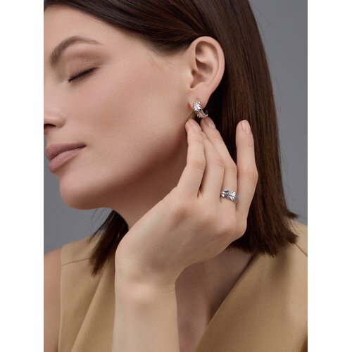 Серьги "Перья" из серебра 925 пробы