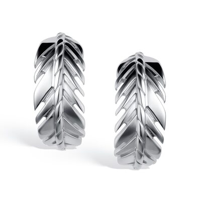 Серьги "Перья" из серебра 925 пробы