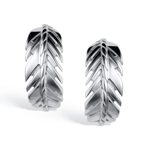 Серьги "Перья" из серебра 925 пробы