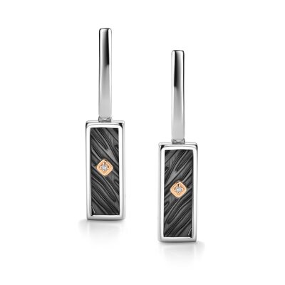 Серьги с бриллиантами и золотой вставкой из серебра 925 пробы