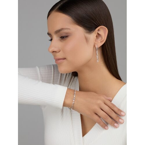 Серьги с фианитами из серебра 925 пробы арт. 02-4281/00КЦ-00