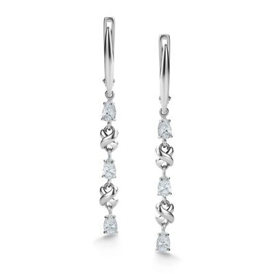 Серьги с фианитами из серебра 925 пробы