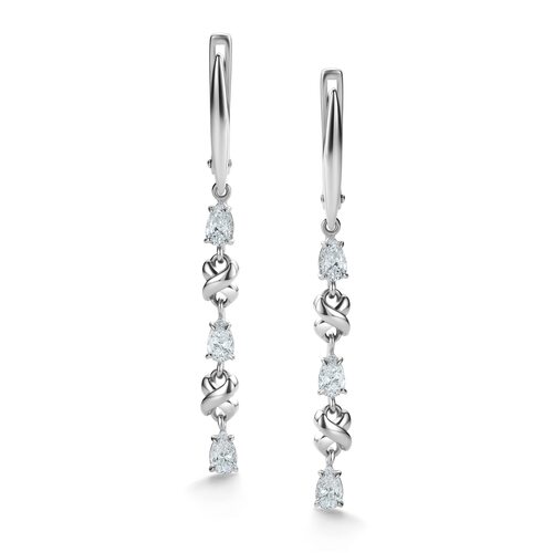 Серьги с фианитами из серебра 925 пробы арт. 02-4281/00КЦ-00