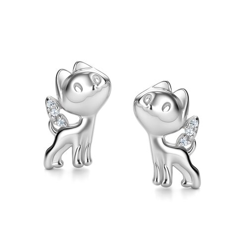 Серьги с фианитами из серебра 925 пробы